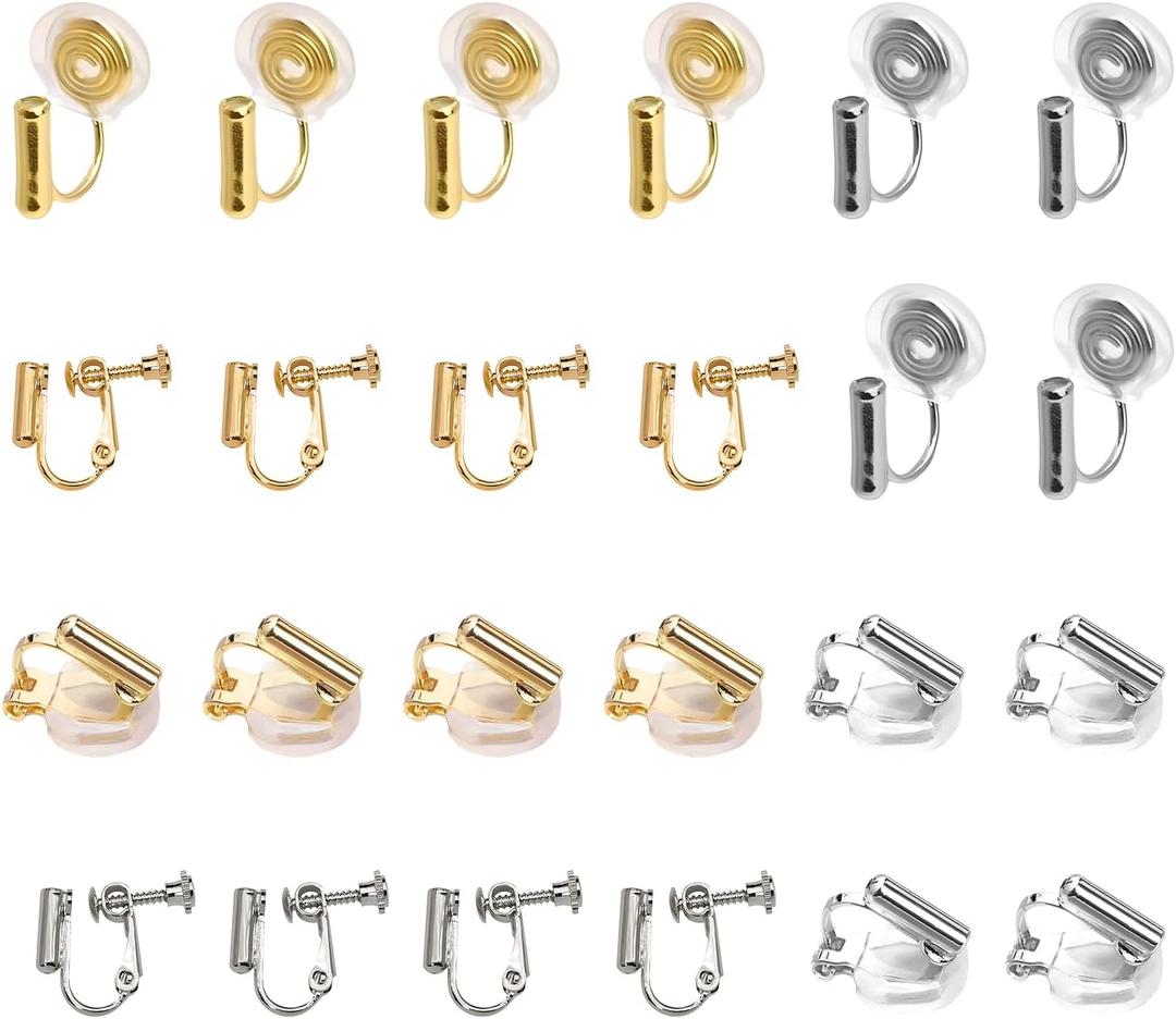 24pcs Detachable Clip on Earrings, Clip on Earring Converter, Earring Converters Pierced to Clip Earrings for Men, Women Without Piercings 24pcs Detachable Clip on Earrings, Clip on Earring Converter, Earring Converters Pierced to Clip Earrings for Men, Women Without Piercings