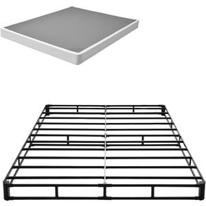 Box Spring, Queen Size Bed Frame with Washable Fabric Cloth, Heavy Duty Metal Frame for Queen Bed, 5 in Mattress Foundation, 3500 lbs Max Weight Capacity, Easy Assembly, 79.1L x 59.6W x 5.1H in