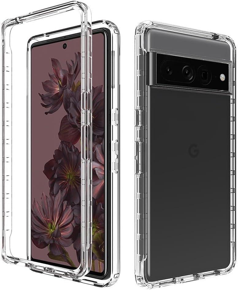 for Google Pixel 7 Pro Case Hybrid Drop Protection Clear Case Heavy Duty Hard Rugged Anti-Slip Bumper Anti-Scratch Armor Protective Phone Cover Transparent