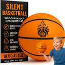 Silent Basketball - Indoor Ball Size 7 Airless Stealth Training for Quiet Dribble Rock Shoot Noiseless Bounce Soft PU Foam Soundless Sports Gift Game