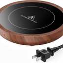 SWEETFULL Coffee Mug Warmer, 36W Electric Cup Warmer for Desk with 3-Temp Settings Advanced Temperature-Controlled Heating Coffee Gifts Accessories for Women Men Milk, Tea, Candle - Wood