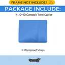 1010 Canopy Replacement Top, Pop Up Canopy Replacement Tent Cover for Straight Leg Frame, Waterproof Canopy Top Cover for Garden Patio Camping (Top Only)(Blue)