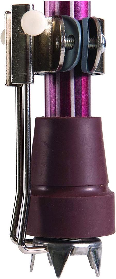 Retractable 5 Prong Attachment Tip for Snow and Ice to Assist with Grip, can be Used on Canes, Crutches or Walkers, 1 Each