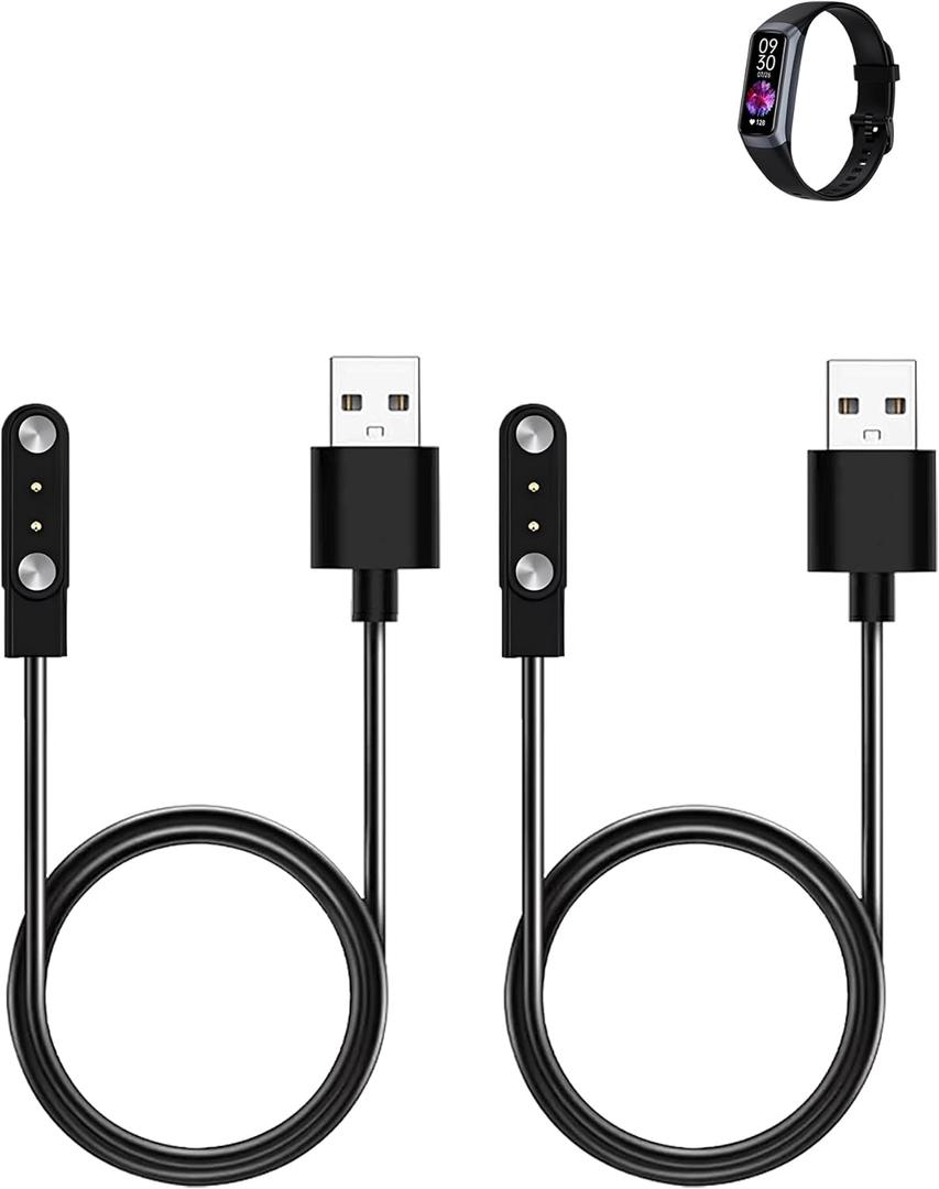 2 Pack Charging Cable for Moremore C60 Waterproof Fitness Tracker,Magnetic USB Charging Cable Replacement Charger Compatible,Black