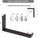 WEKIS Shelf Brackets 12 Inch, Strong Heavy Duty Floating Shelf Brackets Pack of 16, Industrial Metal Iron Matte Black Shelving Brackets 1/5 Inch Thick Brackets for Shelves 16 PCS