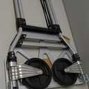 350LBS Folding Hand Truck Dolly Cart, Aluminum Portable Cart Heavy Duty Utility Dolly Trolley with Swivel Handle, Telescoping Handle, Elastic Cord, 7-inch Big Wheels for Home, Shopping, Office