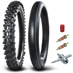 HOLATO Front 70/100-17 2.75-17 Tire and Inner Tube for KLX125 KLX140 KX85 TTR125 YZ80 YZ85 RM80 CR80 CT90 DRZ125 TaoTao DB17 Apollo RFZX18 Coolster Dirt Pit Bike Off Road Motocross Heavy Duty
