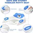Potty Training Seat SKYROKU Potty Training Toilet with Step Stool Ladder, for Kids Boys Girls Toddlers - Comfortable Safe Potty Seat with Anti-Slip Pads Ladder (8838-DarkBlue)