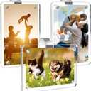 3 Pack Car Picture Holder-Clear Acrylic Sun Visor Photo Clip & Magnetic Frame, Car Sunshade Photo Frame,Personalized Car Picture Frame, Suitable for Adding Family or Personal Photos