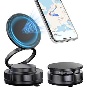 Phone Holders for Your Car,Upgraded Cell Phones Mount for Magsafe, 360 Rotation Dashboard Windshield Holder Magnet for iPhone,Portable Washable N52 Strong Suction Cup Magnetic Phone Stand
