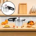 SOLUSTRE Small Pressure Cooker with Composite Bottom Safe Stovetop Pressure Cooker Compatible with Gas Stove and Induction Ideal for Home Kitchen 6.29X6.29X5.11 Inch