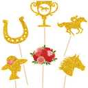 144PCS Kentucky Horse Derby Cupcake Toppers Decorations Horse Racing Appetizers Toothpicks Sticks
