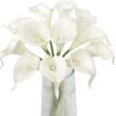 Letjolt White Calla Lily 12Pcs Artificial Flowers Bouquet for Wedding Bride Shower Blessing Gift Home Decoration Faux Calla Lilies Flower, White