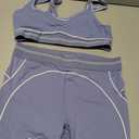 Nirovien Womens 2 Piece Workout Sets Athletic Yoga Sets Gym Outfits Butt Lifting Leggings and Sports Bra (Large, Lavender Purple)