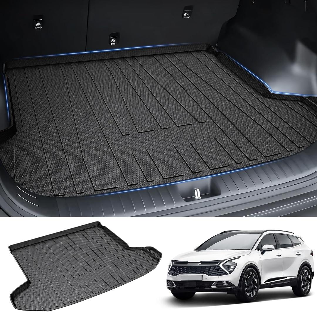 Powerty Cargo Mat Custom Fit for Kia Sportage 2023 2024 2025 Accessories Cargo Liner All Weather Rear Trunk Mat (Not for PHEV and NOT Fit Subwoofer in Cargo Area)