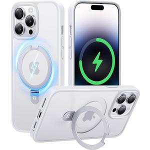 CASEKOO Designed for iPhone 14 Pro Max Case with Magnetic Invisible Stand [Military Drop Protection] [Compatible with MagSafe] Shockproof Slim Translucent Matte Promax Case 6.7 Inch