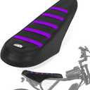 Ebike Seat Cover Upgraded for Ridstar Q20/Q20 pro EBikes Waterproof Non-Slip Seat Cover with Elastic Strap Seat Covers for Electric Dirt Bike (Black with Purple Ribs)