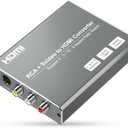 RCA Svideo to HDMI Converter with 4 : 3/16 : 9 Aspect Ratio Switch, S-Video RCA to HDMI Adapter, Support 720P/1080P Output Switch for VHS/VCR/DVD Player/Wii/PS1/PS2/N64/NGC/NES to View on HD TVs