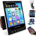 Double Din Car Stereo Touch Screen with Bluetooth, Rimoody 9.5'' Car Radio with GPS Navigation WiFi FM iOS/Android Mirror Link USB Vertical Split Screen + Backup Camera