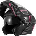 Adult Motorcycle Helmets Modular Flip-Up Full Face Helmet, DOT (Pink, S) | Dual Visor Motorcycle Full Face lightweight Helmet for Adults Men Women Moto ATV UTV Snowmobile