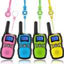 Wishouse Walkie Talkies for Kids 4 Pack,Family Walky Talky Adults Children Radio Long Range,Outdoor Camping Fun Toys Birthday Present Xmas Gifts for 4 5 6 7 8 Year Old Girls Boys No Battery No Charger