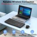 Wireless Keyboard and Mouse Combo, Full-Size Ergonomic Computer Set with Palm Rest, Lag-Free 2.4G USB Cordless Quiet Typing, Silent Click, Auto-Sleep for PC, Mac, Laptop, Windows (Black)