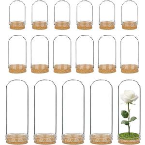 BENECREAT 24 Pack Glass Jars Bottles 3 Mixed Size Dome Cloche Cover Decoration Bottles with Cork Stoppers for Mother's Day Wedding Party Favors, Arts and Small Projects, Home Decoration