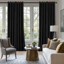 ANRODUO Black Velvet Curtains 84 Inches Long Blackout Thermal Insulated Soundproof Curtain Privacy Room Darkening Curtains Grommet Window Drapes for Bedroom Living Room 42 x 84 Inch Set of 2