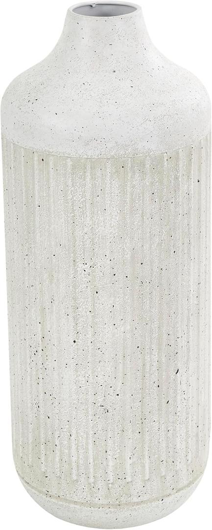 Deco 79 Metal Decorative Vase Textured Centerpiece Vase, Flower Vase for Home Decoration 7" x 7" x 17", Gray (CONVENIENTLY SIZED)