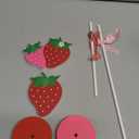 Briwooody 6 Pcs Strawberry Table Decorations Red Pink Strawberry Tiered Tray Decor Summer Wooden Sign Rustic Tabletop Centerpiece Farmhouse Tall Standing for Birthday Baby Shower Party Home Decor