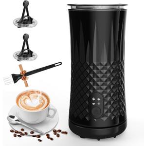 Milk Frother, Ausyle 4-in-1 Electric Milk Frother and Steamer, Non-Slip Stylish Design, Hot & Cold Milk Steamer with Temperature Control, Auto Shut-Off Frother for Coffee, Latte, Cappuccino, Macchiato