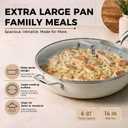 Kikcoin 14 INCH Ceramic Nonstick Deep Frying Pan with Lid, 6 QT Family Size