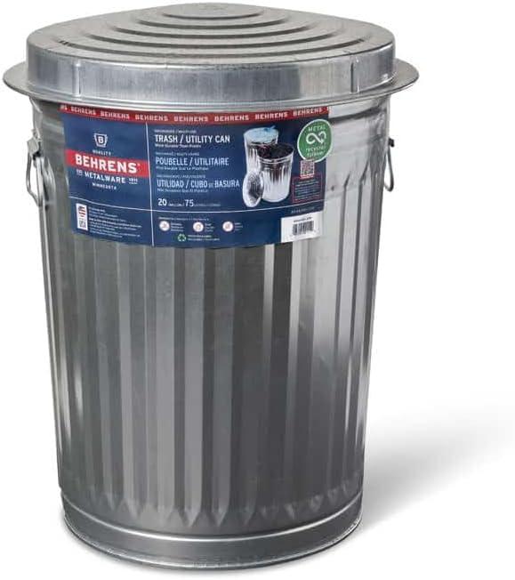 Behrens Galvanized Steel Trash Can 20 gallon