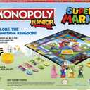 Monopoly Junior Super Mario Edition Board Game, Fun Kids' Ages 5 and Up, Explore The Mushroom Kingdom as Mario, Peach, Yoshi, or Luigi (Amazon Exclusive)