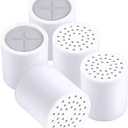 Shower Head Filter Replacement Cartridge Universal - 5 Pack 20 Stage - Hard Water Softener with High Output - Removes Chlorine, Heavy Metals, Iron