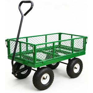 AAIN 600 lb Heavy-Duty Metal Garden Cart, Utility Wagon, 4 Cu. Ft.