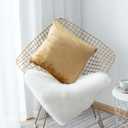 Home Brilliant Gold Pillow Covers Square Velvet Euro Shams for Patio Modern Large Throw Pillowcases for Living Room Sofa Decorations, 24x24 inch(60 cm)