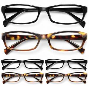 Gaoye Reading Glasses for Women, 6 pack Fashion Readers for Women Men Spring Hinge Eye Glasses, Blue Light Reading Glasses