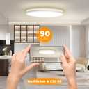 BLNAN LED Flush Mount Ceiling Light Fixture with Remote Control, 15.4 Inch 3000K-6500K Dimmable Round Low Profile Ceiling Lamp for Living Room Bedroom Kitchen, 15.4Inch 36W Night Light