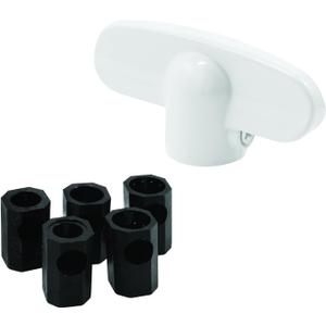 Prime-Line H 3892 Operator Tee Handle, 1-1/8 In. x 2-3/8 In., Diecast, White, Universal (2 Pack)