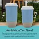 NOVA CERAMICS Travel Mug - Ceramic Coffee Mug With Lid Microwave & Dishwasher Safe Coffee White & Grey Tumbler - Fits In Cup Holder 12oz Coastal Drift