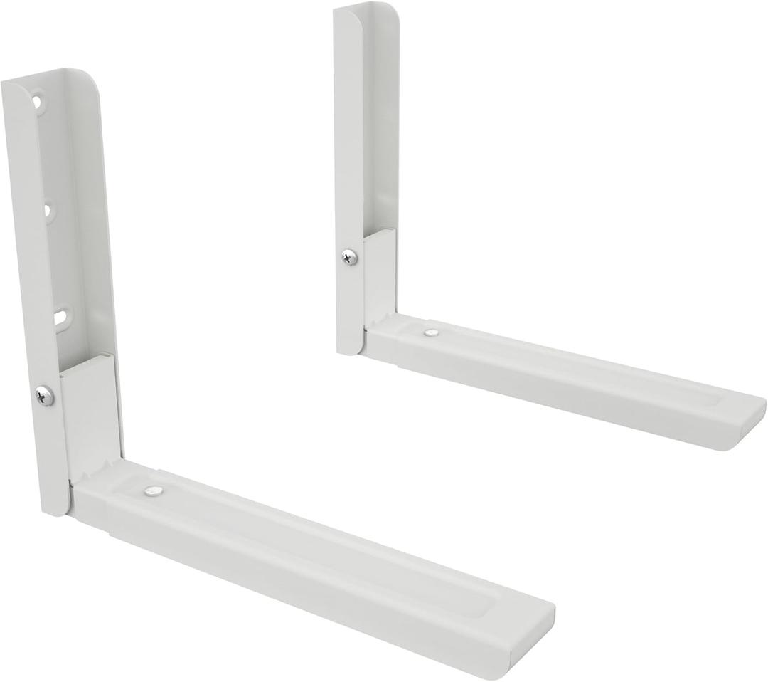 AVF Steel Universal Wall-Mounted Microwave Brackets in White (Set of 2)