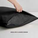 2 x FLXXIE King Pillow Cases Set of 2, Soft Microfiber Pillow Covers with Envelope Closure, Wrinkle, Fade and Stain Resistant Pillowcases, 20x36, Black