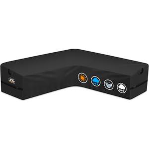 Zettum Outdoor V-Shaped Sectional Cover - 600D Patio Sectional Sofa Cover, Waterproof & Heavy Duty Patio Furniture Covers for Outdoor Sectional Sofa and Couch, 115x115 Inch Wide