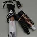 Conair Double Ceramic 3-in-1 Hot Air Brush, Interchangeable Attachments: 1-Inch Thermal Brush, -Inch Boar and Nylon Bristle Brush, and Concentrator, Voluminous Curls & Straight Styles, White