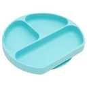 Bumkins Silicone Grip Dish, Suction Plate, Divided Plate, Baby Toddler Plate, BPA Free, Microwave Dishwasher Safe , BlueGD, 1 Count