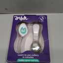 doddl Toddler Utensils, Ergonomic Fork and Spoon Set for Self Feeding, Stainless Steel Silverware for 1-3 Year Olds, BPA Free, Dishwasher Safe (Aqua)