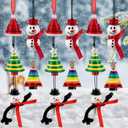 Soulchen 15 Sets Button Christmas Ornament Kit Christmas Tree Crafts Button Snowman Santa Hat DIY Colorful Hanging Ornament Kit for Holiday Decoration Xmas Party Supplies Favors Gifts