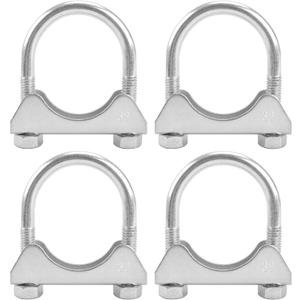 1.25" U Bolt Clamp, Muffler Exhaust Clamps,1-1/4 Inch Saddle Style Heavy Duty Mild Steel(4-Pack)