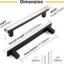 Black and Chrome Cabinet Pulls Matte Black and Polished Chrome Kitchen Cabinet Handles, 5 Pack 5 Inch, 2281 Two Tone Hardware for Cabinets Drawers Bedroom Dresser Cupboard Bathroom Vanity